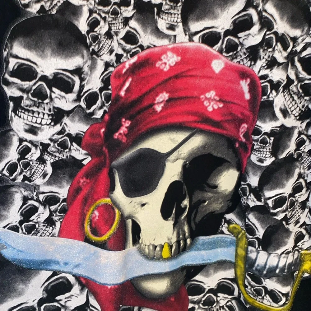 Triple Seven Vintage Skull Pirate T-Shirt Size 3XL